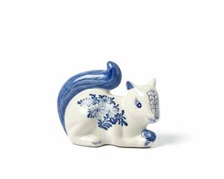 Blue and White Porcelain Squirrel Figurine