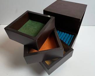 Bombay Company Dark Wood Tiered Jewelry Box