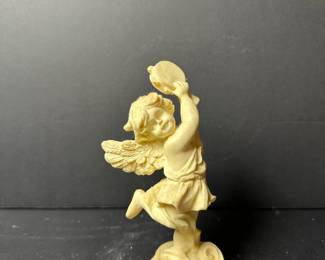 Cherub with Tambourine Figurine