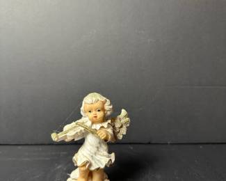Vintage Cherub Angel Figurine Playing Violin