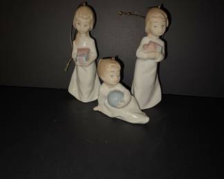 Lladro Porcelain Figurines - Christmas Morning Set of 3 Ornaments