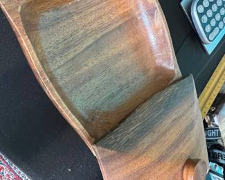 Mid-Century Modern Walnut Divided Serving Dish with Lid