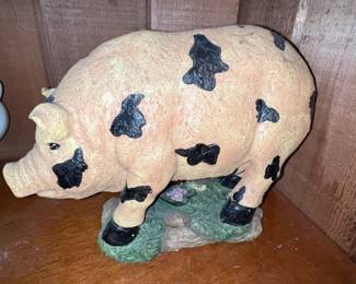 HiLine Gift Ltd. Standing Baby Pig with Black Spots Statue