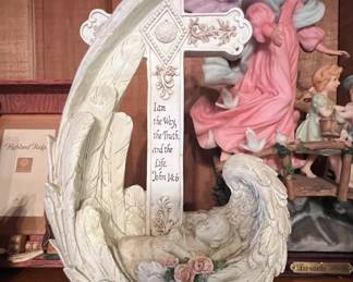 Leonardo Collection Angel with Baby and Cross Figurine