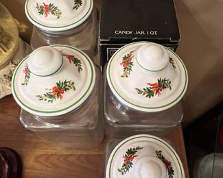 Christmas Heritage Candy Jar Set by Pfaltzgraff