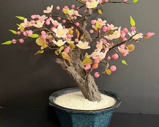 Glass Cherry Blossom Bonsai Tree