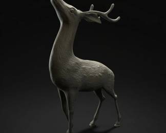 Vintage Cast Brass Deer Sculpture