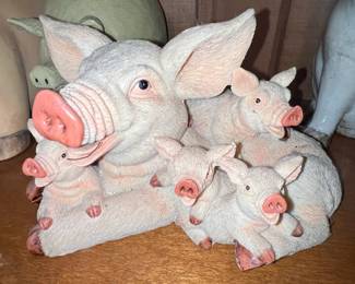Mother Pig with Piglets Figurine