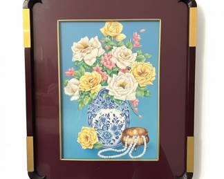 Vintage Chinoiserie Floral Still Life Painting