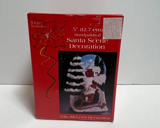 Holiday Traditions Handpainted Santa Scene Decoration