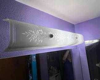 Vintage Etched Glass Vanity Light Fixture