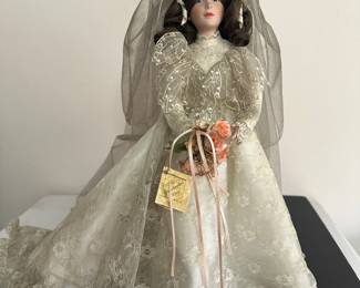 Doll 5: Ashton Drake Galleries "Her Grandmother's Dress" Porcelain Bride Doll