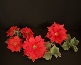 Artificial Red Poinsettia Garland