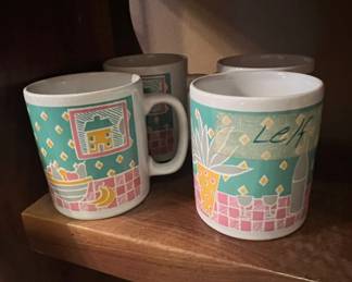 Staffordshire Kitchen Pattern Mugs Set of 