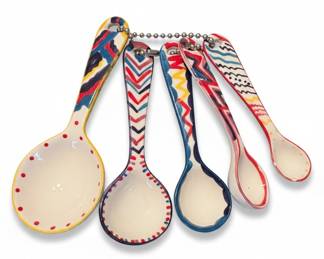 Hand-Painted Ceramic Measuring Spoons Set