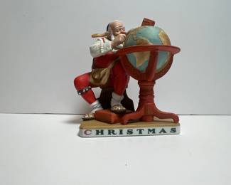 Norman Rockwell "Santa at the Globe" Figurine