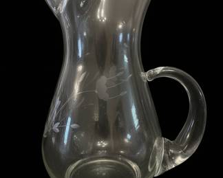 Princess House Heritage Etched Glass Pitcher