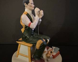 Danbury Mint Norman Rockwell "Man Threading a Needle" Figurine