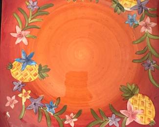 Laurie Gates Tropical Pineapple Square Dinner Plates