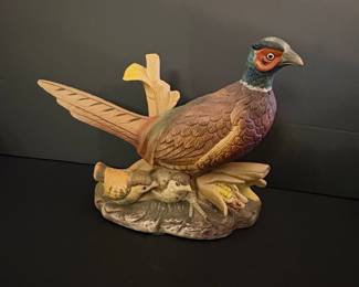 Lefton China Ring-Necked Pheasant Figurine with Chicks