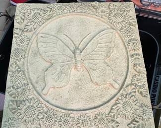 Butterfly and Sunflower Concrete Stepping Stone