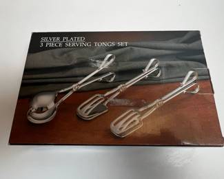 Paul Revere Silversmiths 3-Piece Silver-Plated Serving Tongs Set