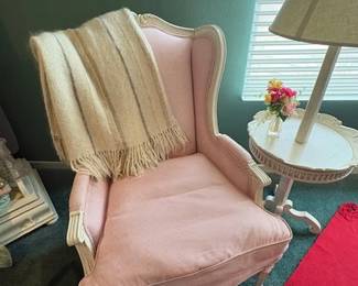 Vintage- Wing back chair - reupholstered- very sturdy