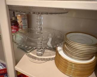 Cake plates, glassware, plates