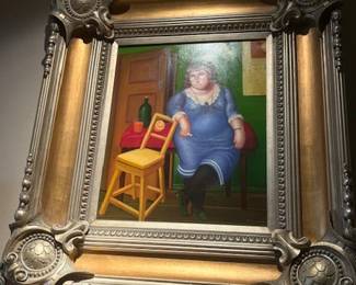 Botero oil on canvas. Beautiful Geclee reproduction with amazing frame.