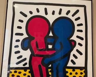 Keith Haring titled Best Buddies aka Untitled 1987. Keith was an iconic American pop artist and social activist. Rare poster on poster board, hard to find and an important part of Harings legacy.