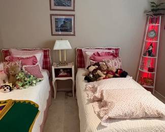 Twin Bed- head and foot boards for each. Bedding included for each