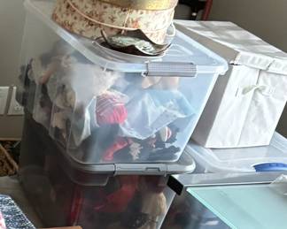 crates of madame Alexander dolls and other collectible dolls