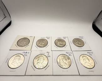 Lot #82 Franklin Half Dollar Collection (1957–1963) | Denver Mint Silver 50¢ | Collector-Noted as FBL Examples | Estate Coin Lot