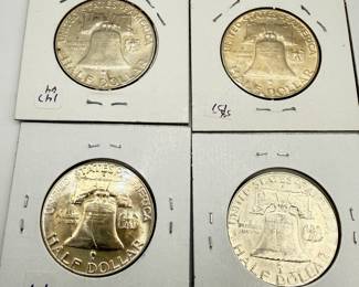 Lot #85 Franklin Half Dollar FBL Set (1957–1963) | Denver Mint 90% Silver | Collector-Noted Full Bell Lines | Estate Coin Lot