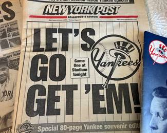 Lot #43 New York Yankees Memorabilia Collection – Pennant, Programs, Newspapers & Souvenirs