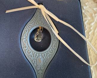 Lot #365 Collectible Christmas Ornaments Lot – Waterford Crystal, Wedgwood Millennium Gems & Porcelain Santa