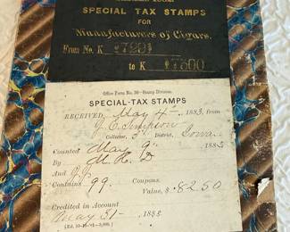 Lot #21 19th-Century U.S. Revenue Record Books – Brewers & Cigar Tax Stamps (1880s)