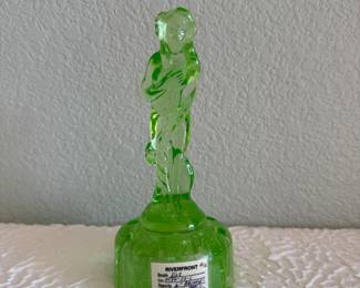 Lot #55 Rare Uranium Glass Venus or "Bashful Charlotte" Flower Frog – Vaseline Glass Figural Flower Frog