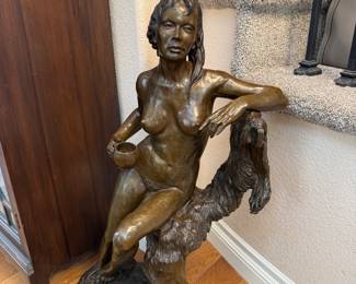 Lot #130 Elie Hazak “Coffee Break” Bronze Sculpture – Limited Edition 3/30 – Signed Figurative Art Statue