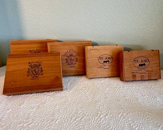 Lot #46 Vintage Wooden Cigar Boxes Collection – Decorative Storage & Craft Boxes