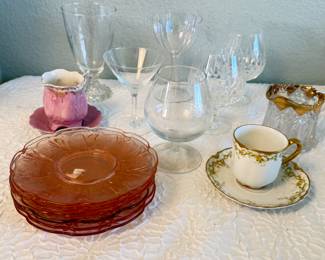 Lot #354 Treasure Hunt Estate Lot – Haviland France Limoges Demitasse, Vintage Crystal & Decorative Glass
