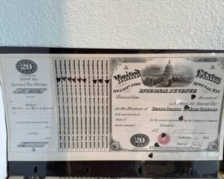 Lot #22 Antique U.S. Liquor Dealer Tax Certificates – Internal Revenue Special Tax Stamps