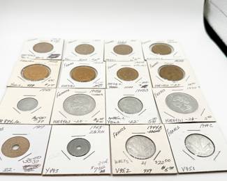 Lot #183 French WWII & Liberation Era Coin Lot – 1943–1949 France Francs & Centimes | Vintage World Coins