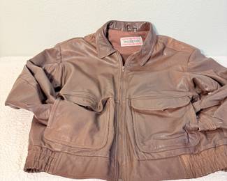 Lot #69 Vintage Military-Style Bomber Jacket – Men’s Size 44, Genuine Leather, Cotton Lined