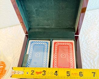 Lot #376 Vintage Casino & Gaming Lot – Silver Slipper Las Vegas Glass, Card Deck Box & Metal Ashtray