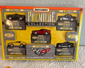 Lot #31 Matchbox Premier Collection Corvette Set with Loose Corvette Model Cars