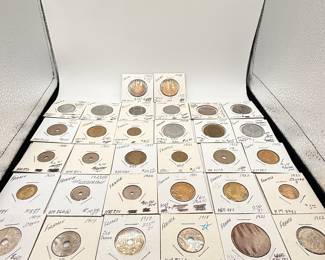 Lot #185 Large French Coin Collection Estate Lot – WWII & Early 20th Century France Francs & Centimes | Vintage World Coins