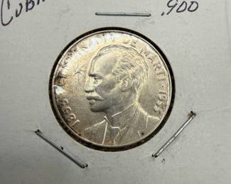 Lot #137 1953 Cuba 25 Centavos Silver Coin (.900 Fine) | Vintage Cuban World Coin – Estate Find