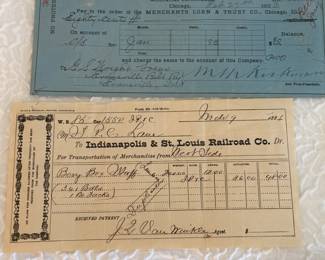 Lot #19 Antique American Ephemera Lot – Railroads, Banking & WWI Ration Documents