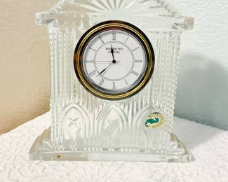 Lot #64 Waterford Crystal Westminster Mantel Clock – Cut Crystal with Roman Numerals